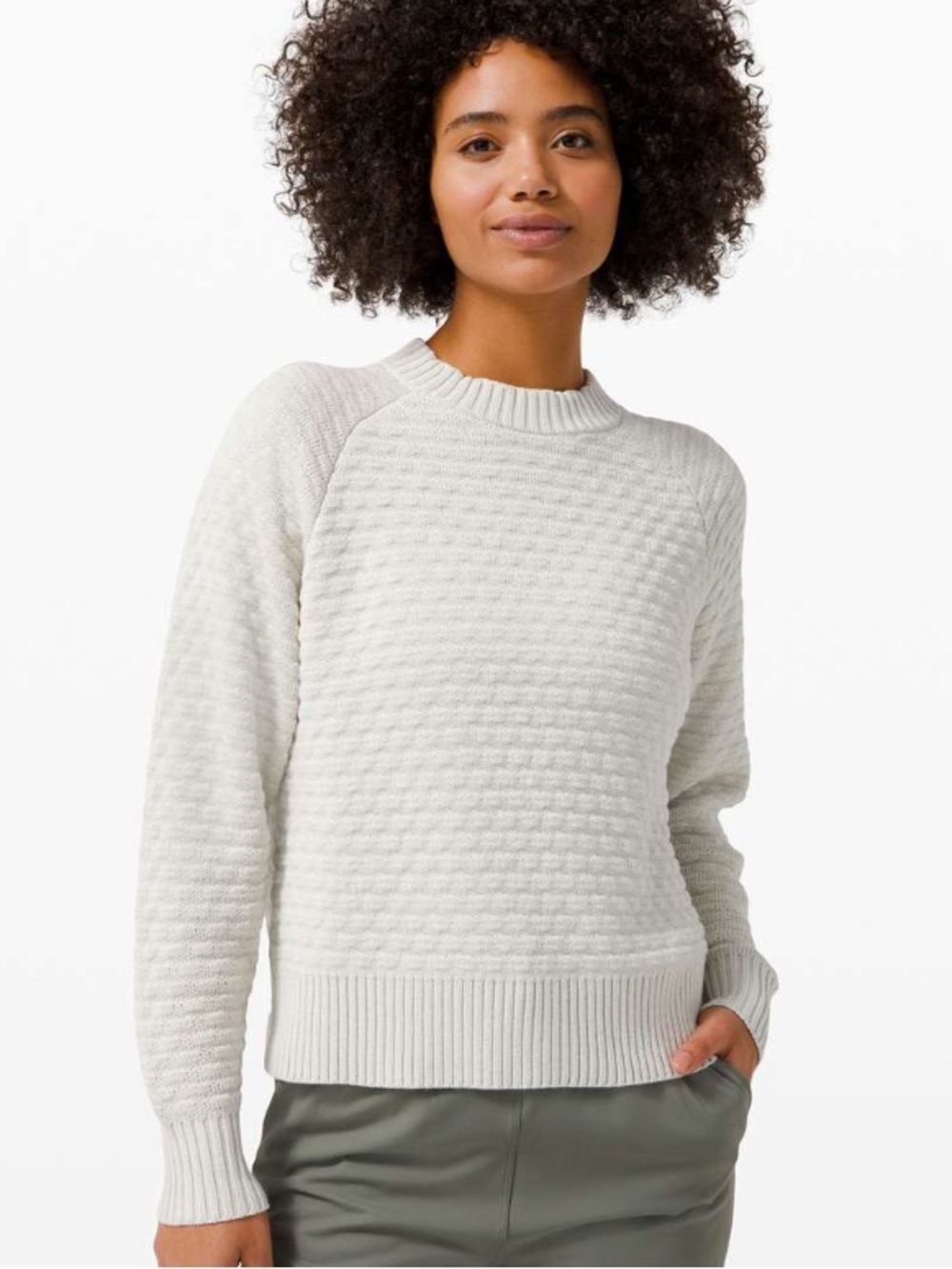 Lululemon Texture Play Crew Neck Pullover Sweater In Vapor